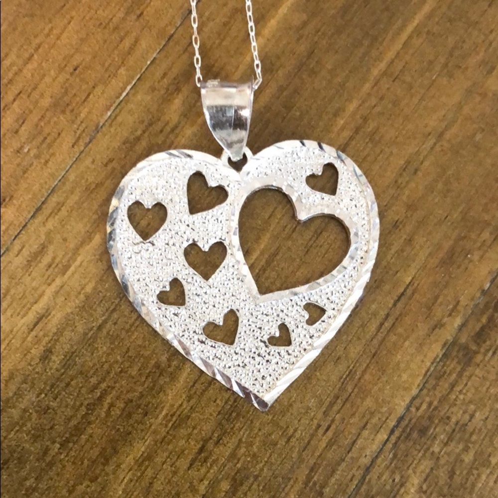 CLEARANCE 5 for $20 SALE 925 silver heart charm necklace | 18” chain